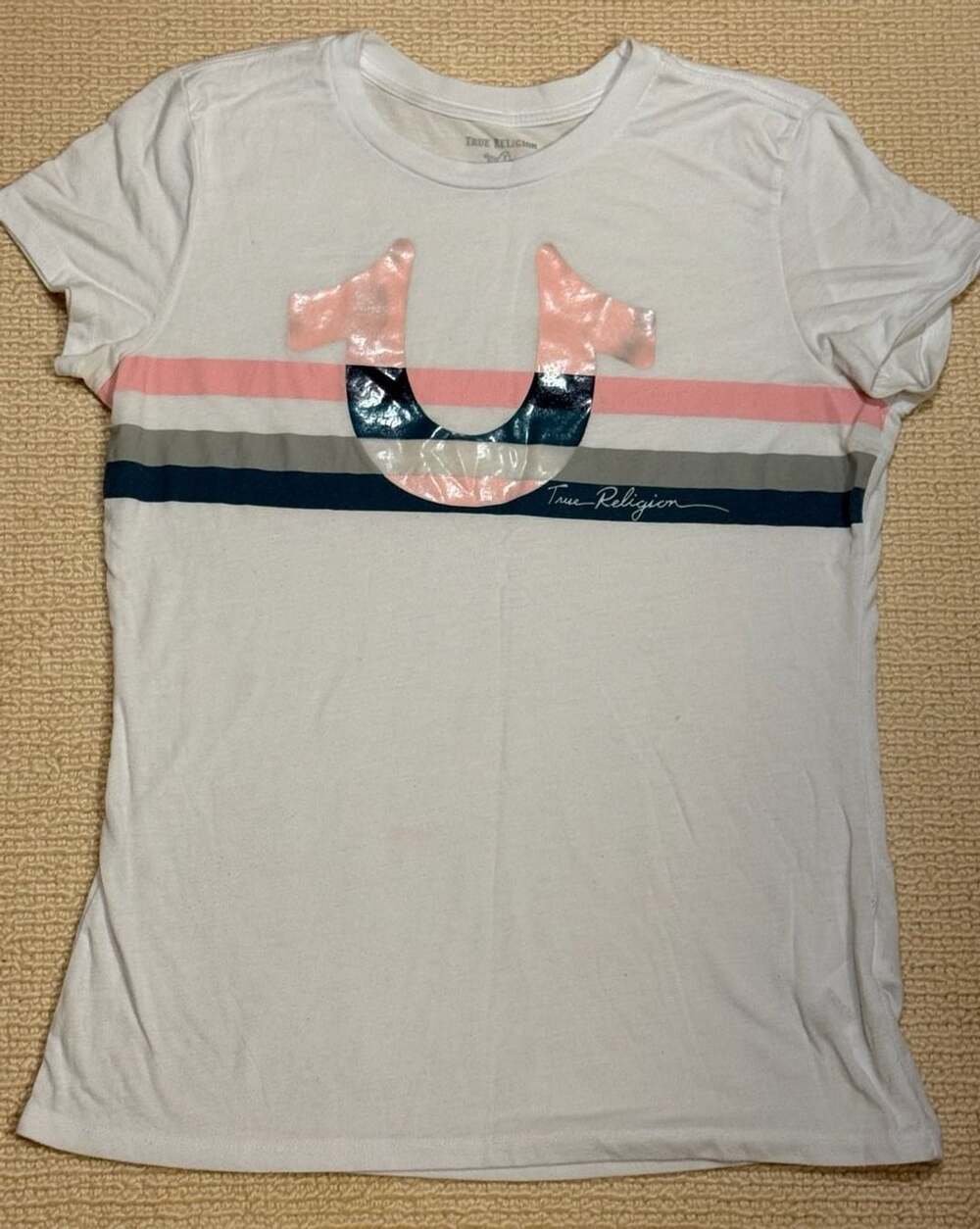 True Religion T-Shirt Size XL White Graphic